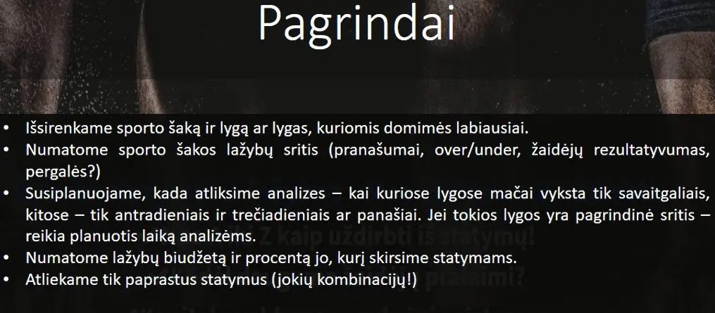 Lažybų strategijos kūrimas